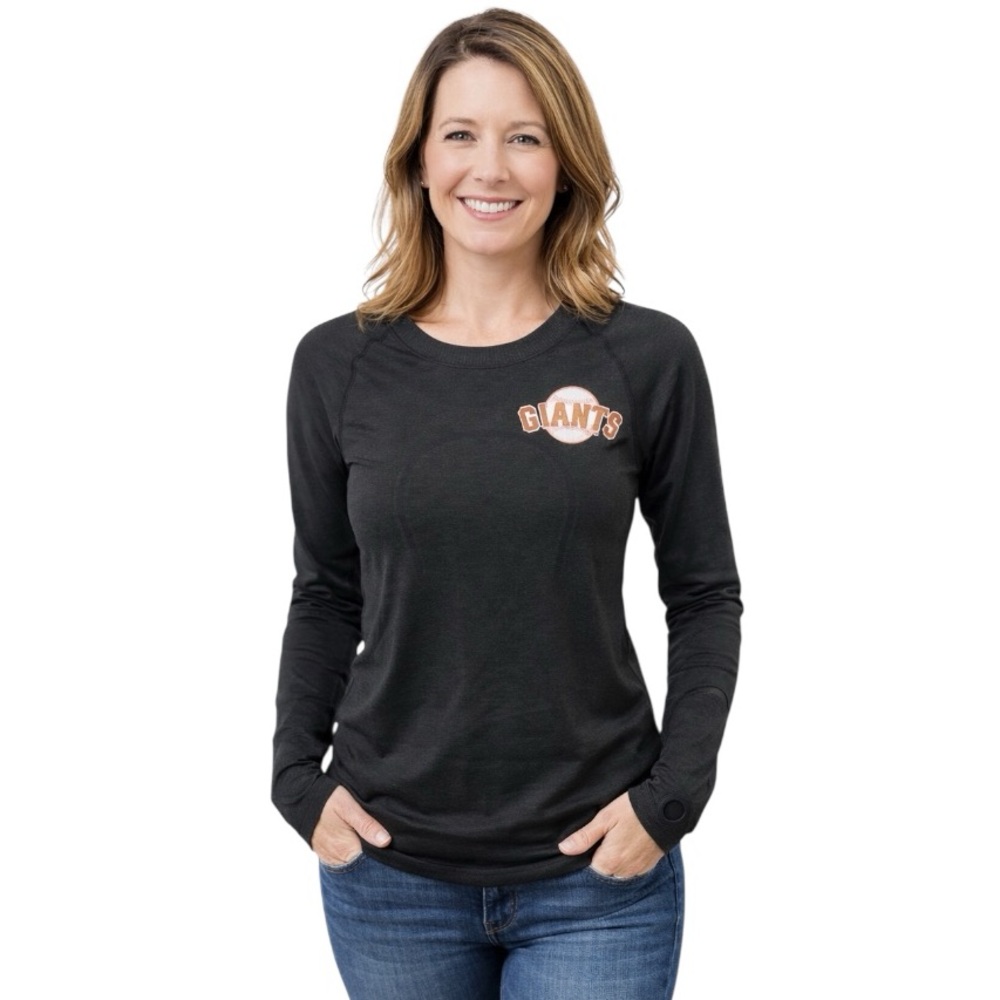 LULULEMON x MLB San Francisco Giants Black Swiftly Long Sleeve Top Size 2